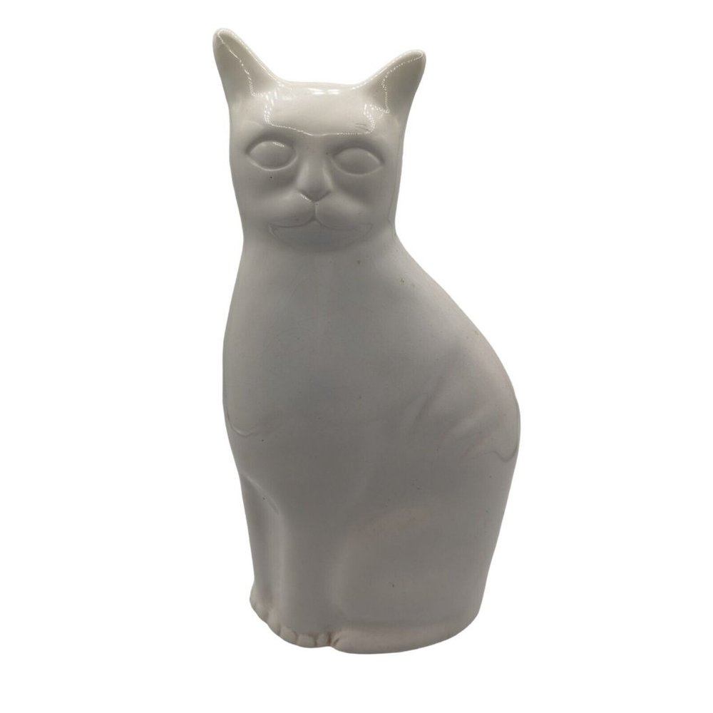 Vintage Enesco MCM White Ceramic 10” Cat